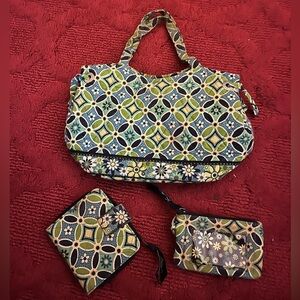 Vintage Vera Bradley small handbag, coin purse and wallet